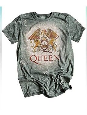 Que Gray Speckled Queen Crest Short Sleeve Tee